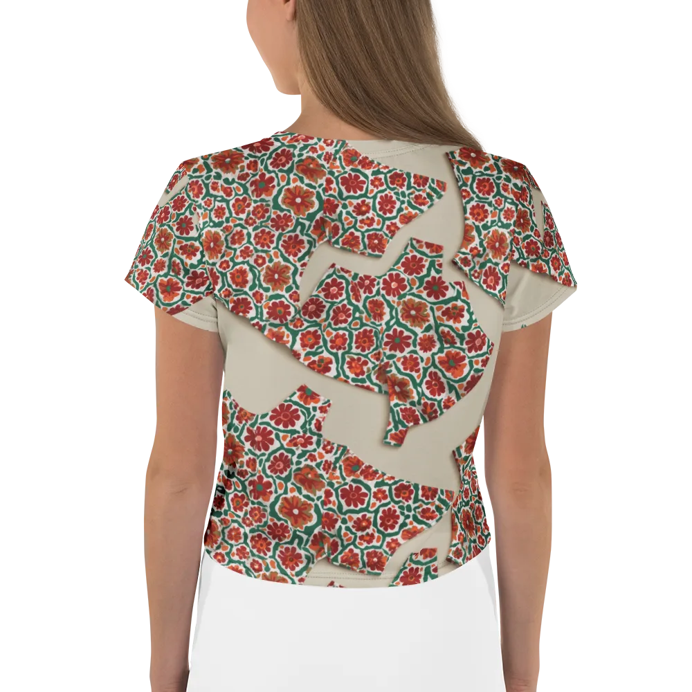 Carmine Garden on Crop Tee — Back