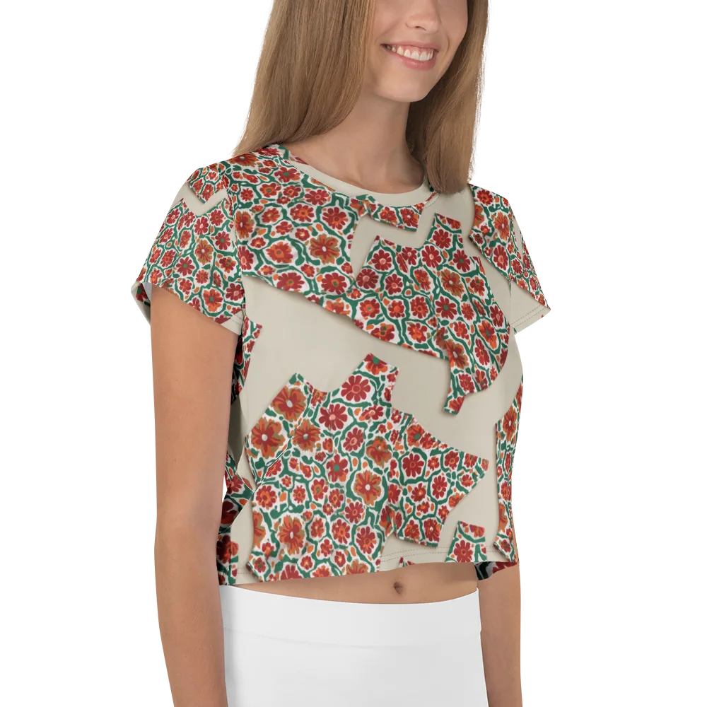 Carmine Garden on Crop Tee — Right