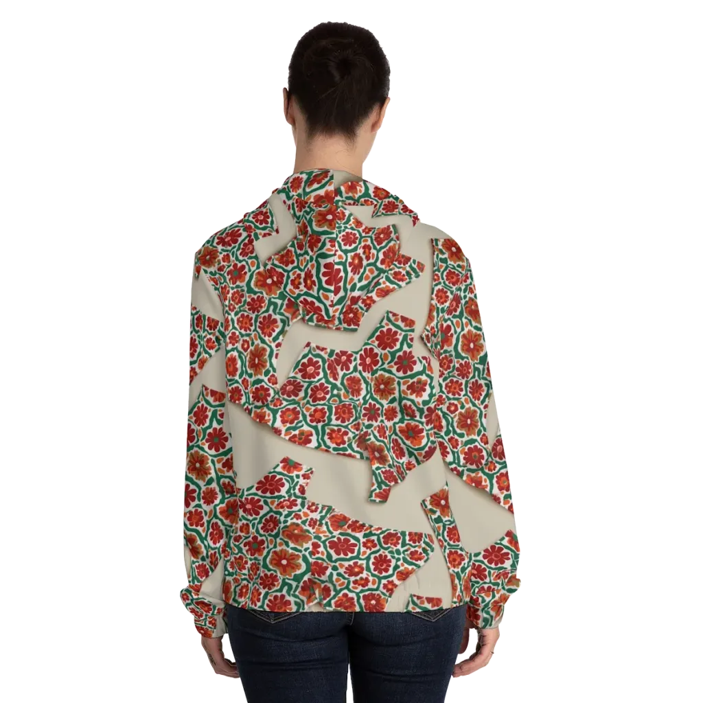 Carmine Garden on Women's Full-Zip Hoodie — Back On Person