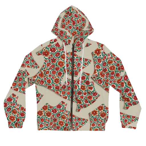 Carmine Garden on a Women's Full-Zip Hoodie