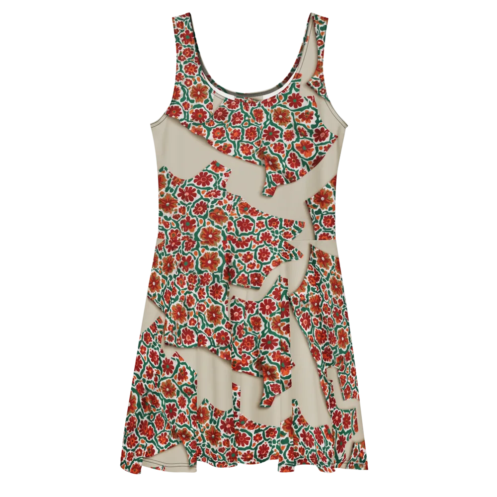 Carmine Garden on Skater Dress — Front