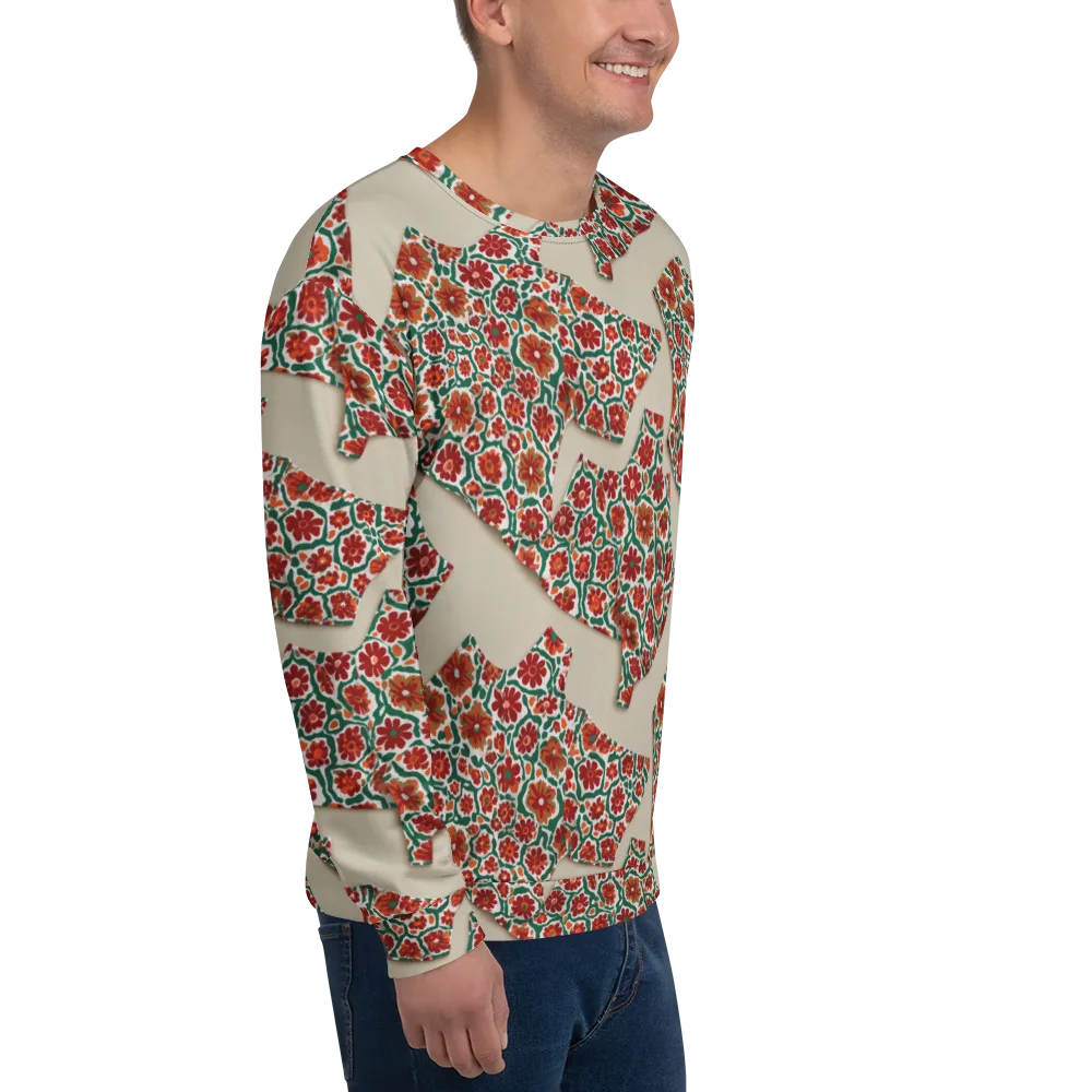 Carmine Garden on Sweatshirt — Right Front