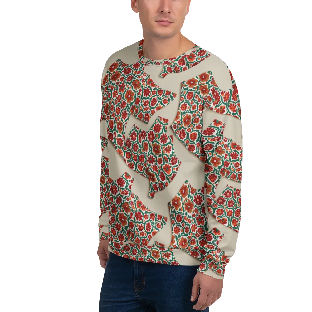 Carmine Garden on Sweatshirt — Left Front