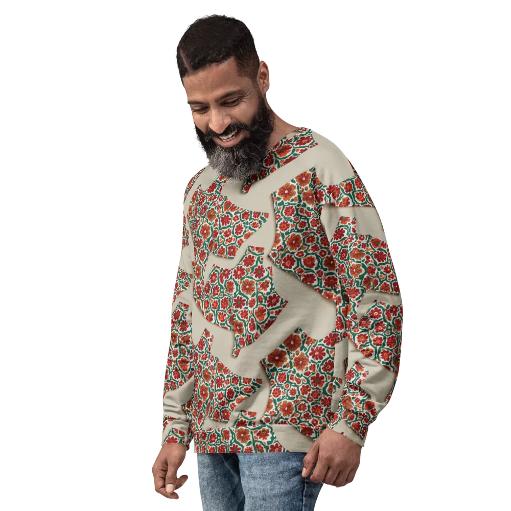 Carmine Garden on Sweatshirt — Left Front