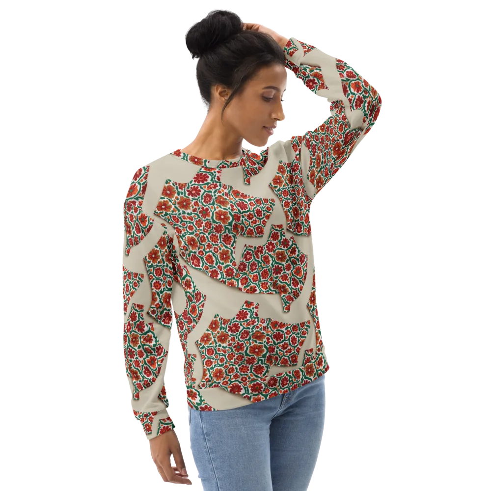 Carmine Garden on Sweatshirt — Right Front