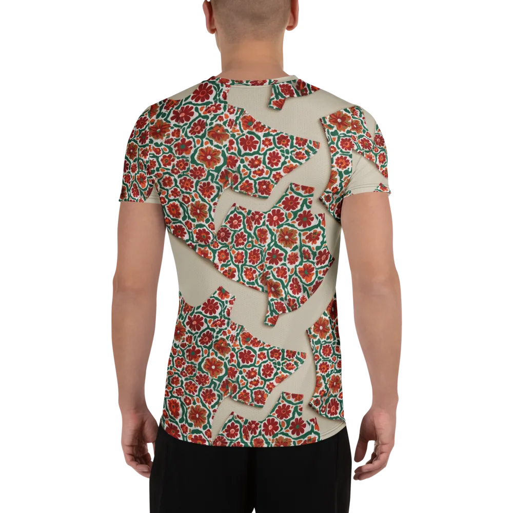 Carmine Garden on Men's Athletic T-Shirt — Back