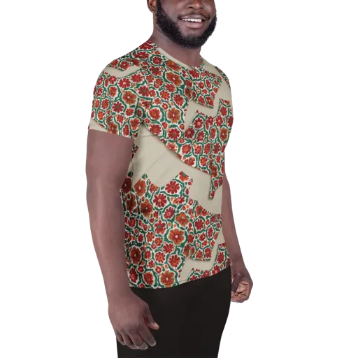 Carmine Garden on a Men's Athletic T-Shirt