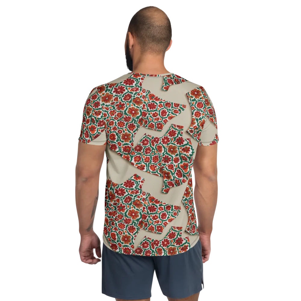 Carmine Garden on Men's Athletic T-Shirt — Back