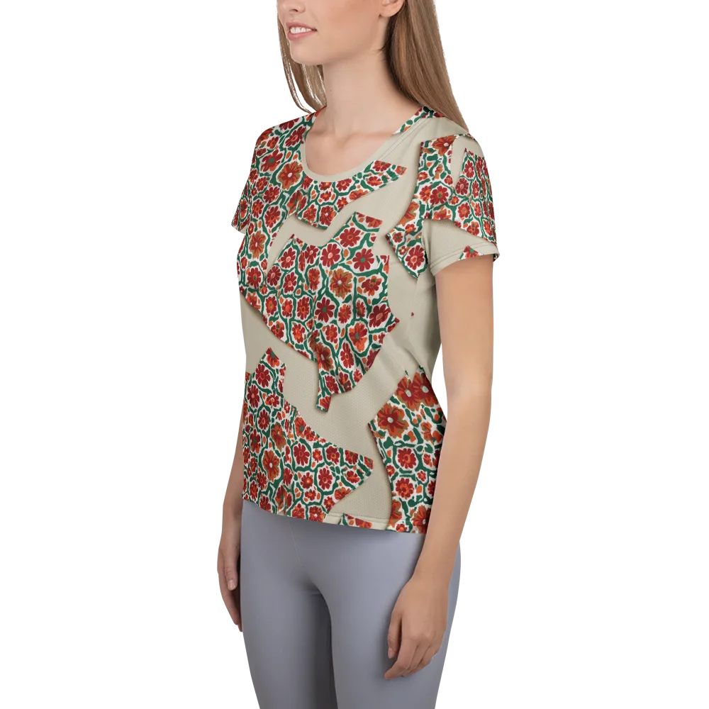Carmine Garden on Women's Athletic T-Shirt — Left