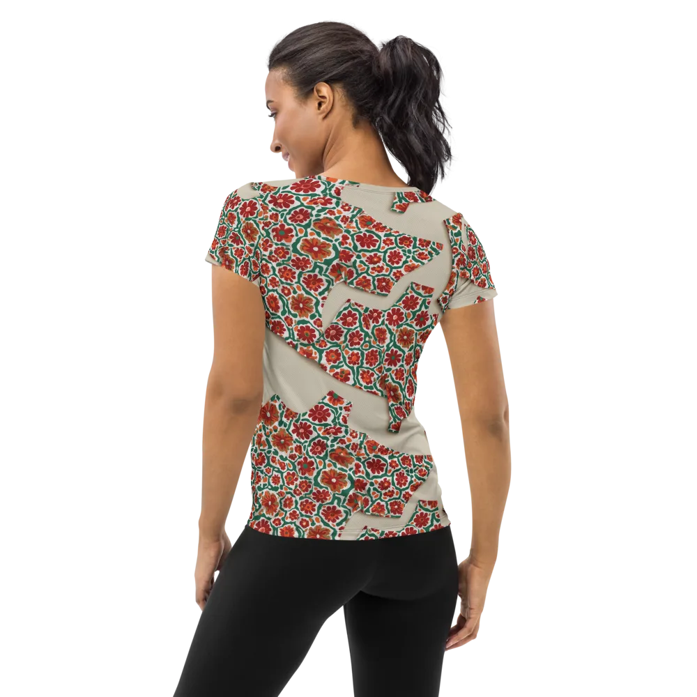 Carmine Garden on Women's Athletic T-Shirt — Back