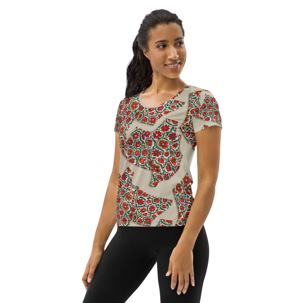 Carmine Garden on Women's Athletic T-Shirt — Left