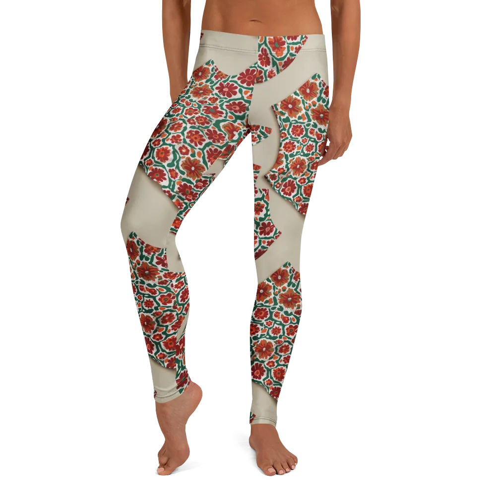 Carmine Garden on Leggings — Front