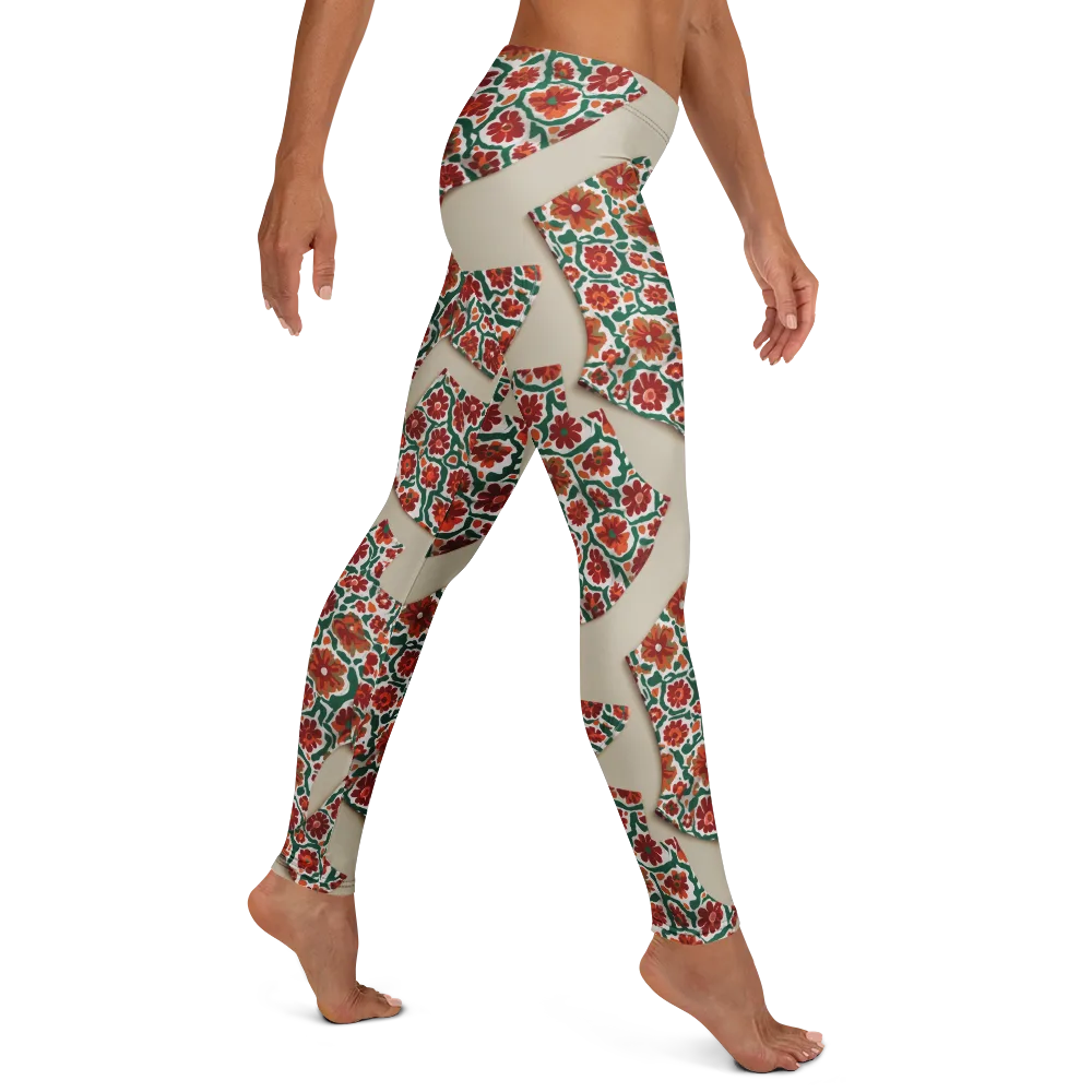 Carmine Garden on Leggings — Right