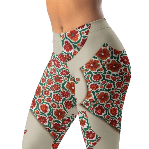Carmine Garden on a Leggings