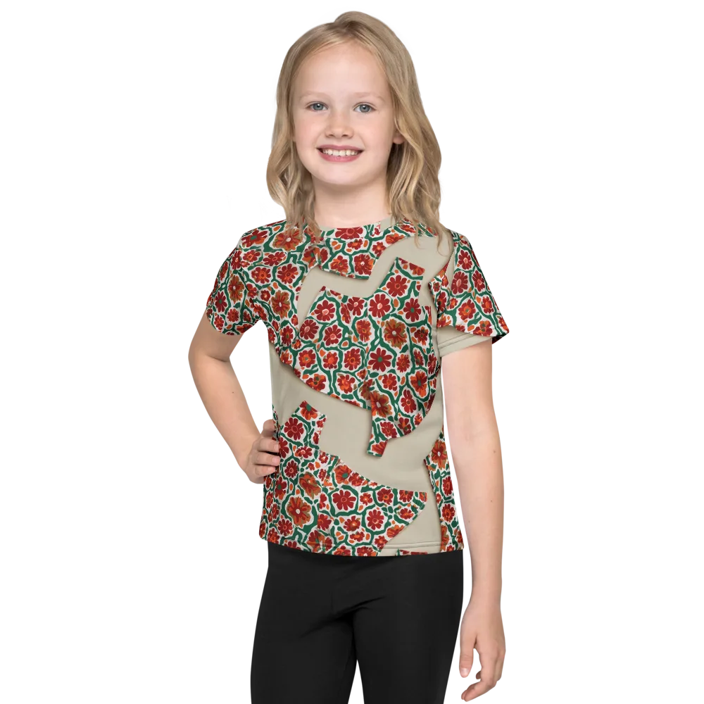 Carmine Garden on Kids Crew Neck T-Shirt — Front