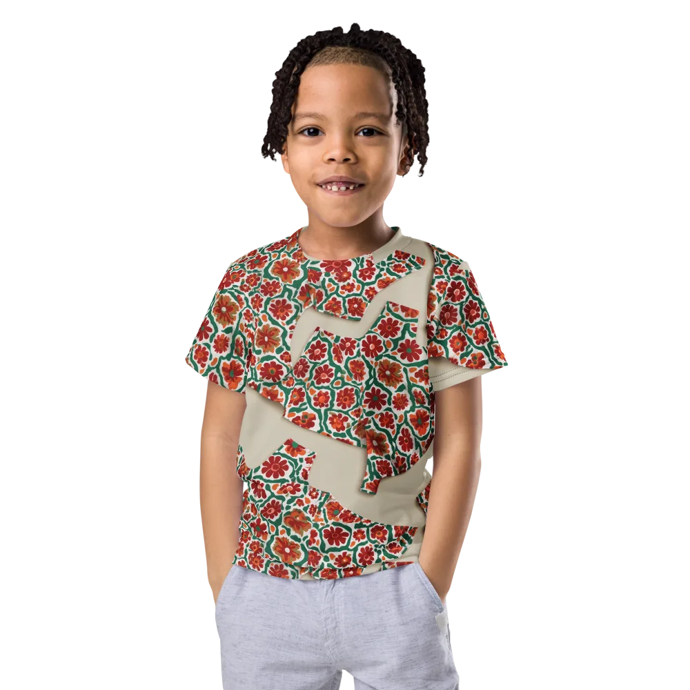 Carmine Garden on Kids Crew Neck T-Shirt — Front