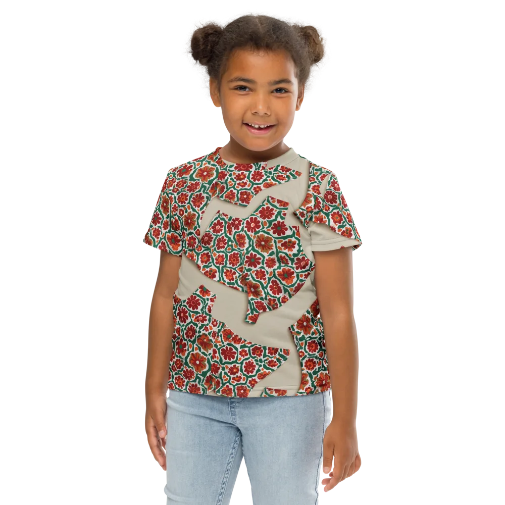 Carmine Garden on Kids Crew Neck T-Shirt — Front