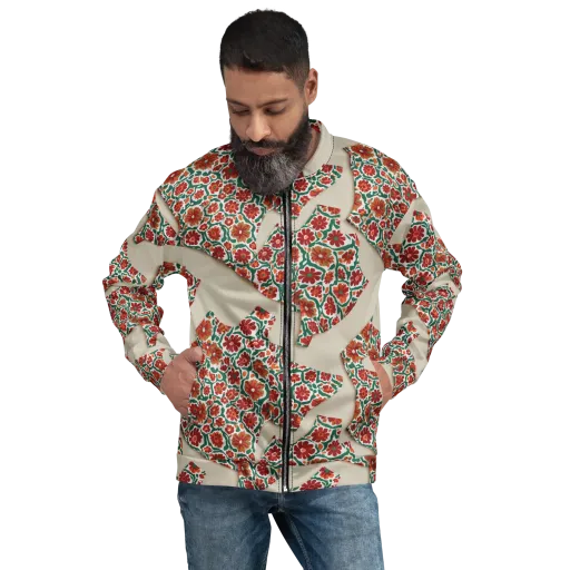 Carmine Garden on a Bomber Jacket