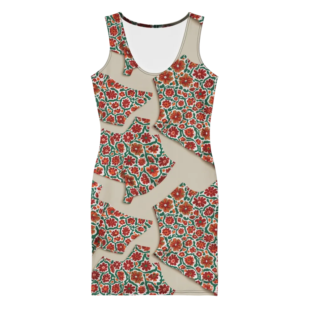 Carmine Garden on Bodycon Dress — Front