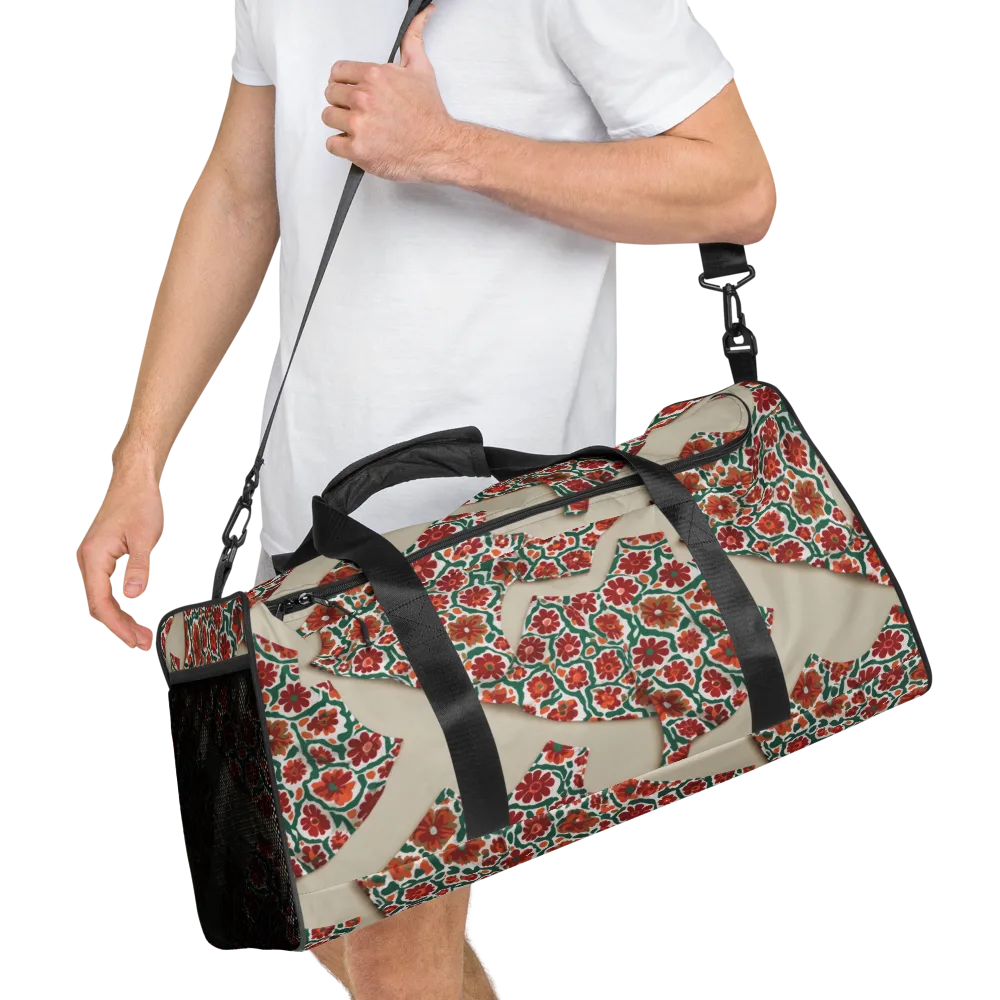 Carmine Garden on Duffle Bag — Right Front