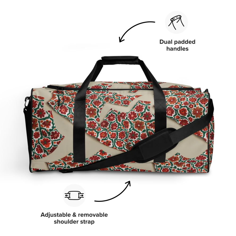 Carmine Garden on Duffle Bag — Front
