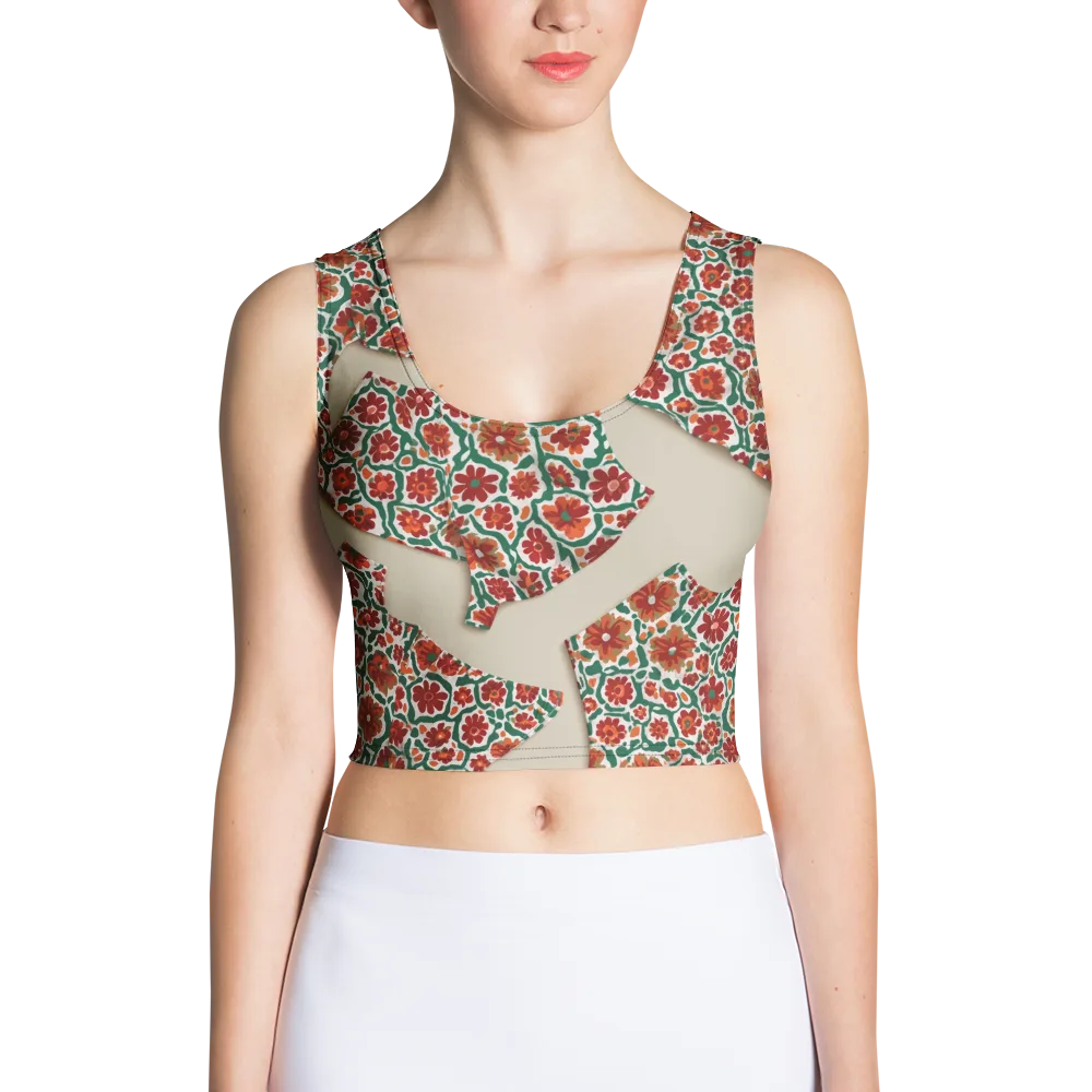 Carmine Garden on Crop Top — Front