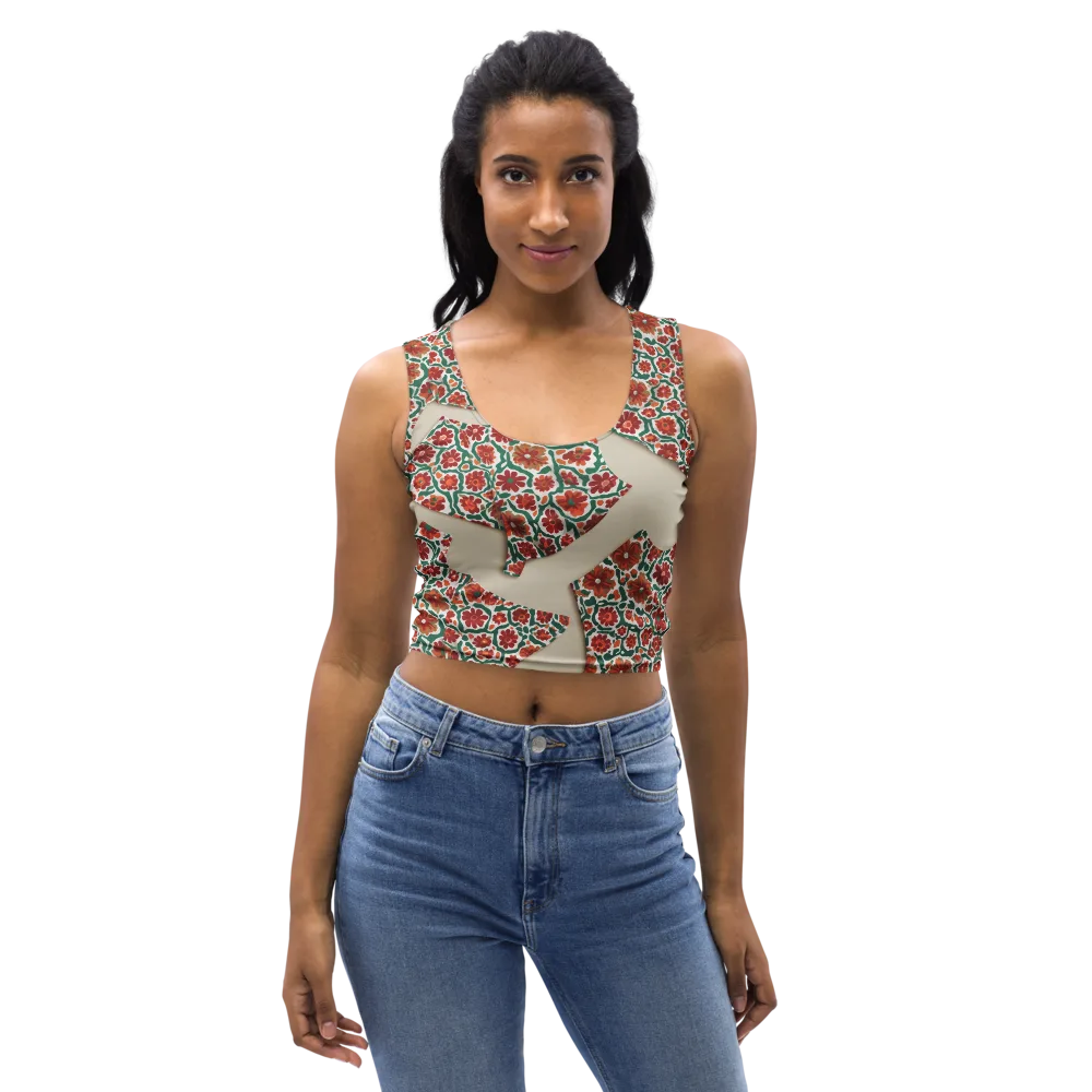 Carmine Garden on Crop Top — Front