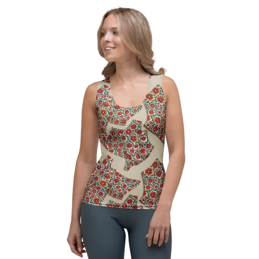Carmine Garden on a Women's Tank Top