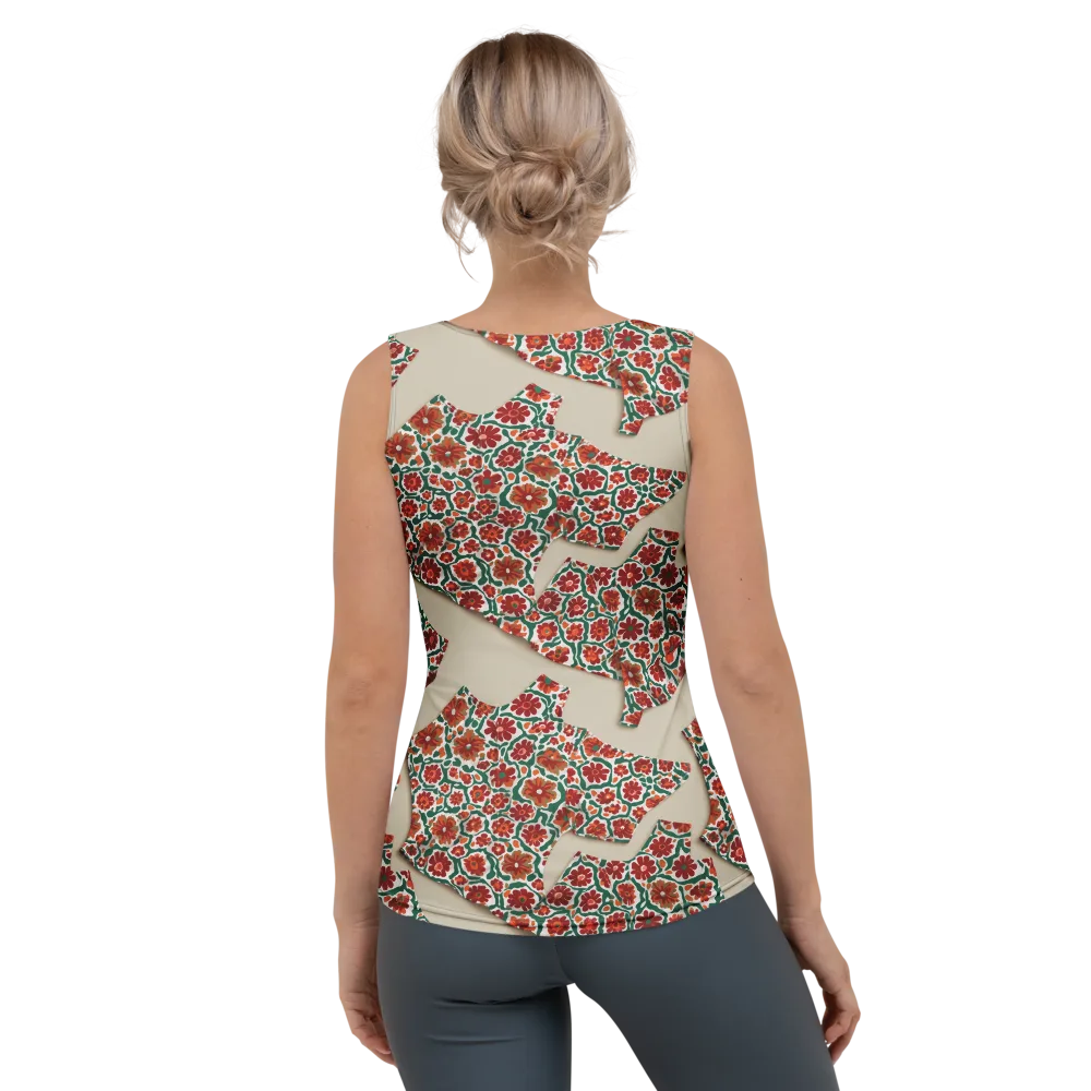 Carmine Garden on Women's Tank Top — Back