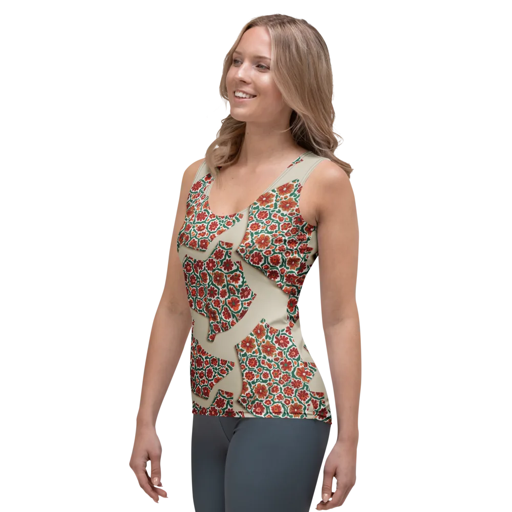 Carmine Garden on Women's Tank Top — Left Front