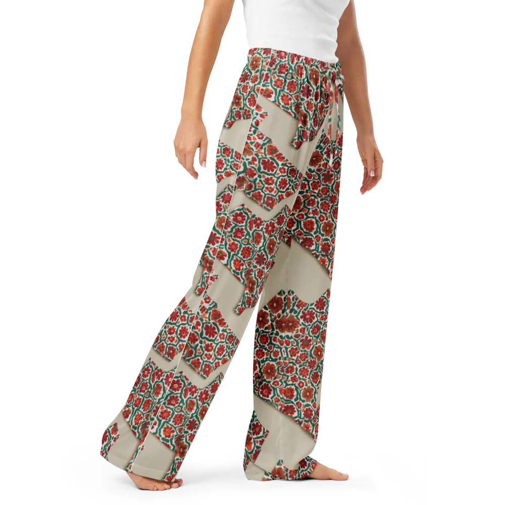 Carmine Garden on Women's Pajama Pants — Right Front