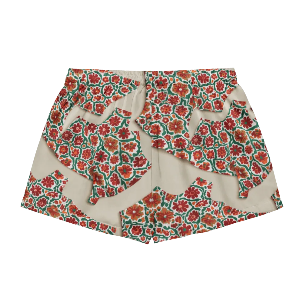 Carmine Garden on Women's Pajama Shorts — Back
