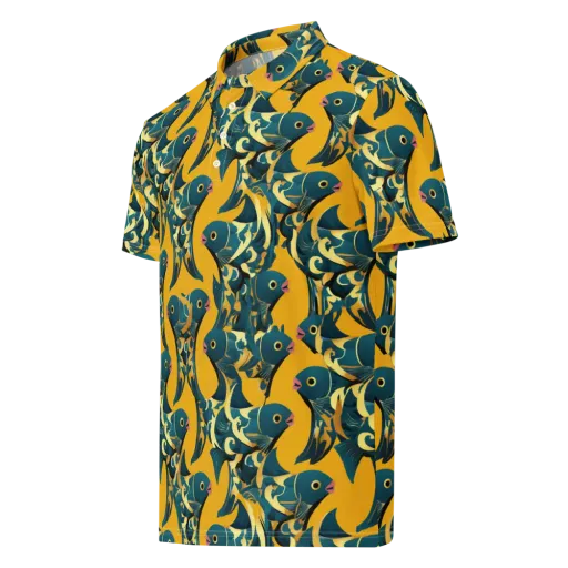 Canary Current on a Men's Slim Fit Polo Shirt