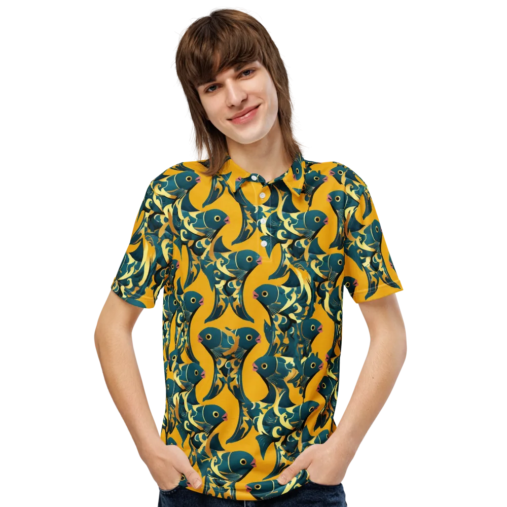 Canary Current on Men's Slim Fit Polo Shirt — Front