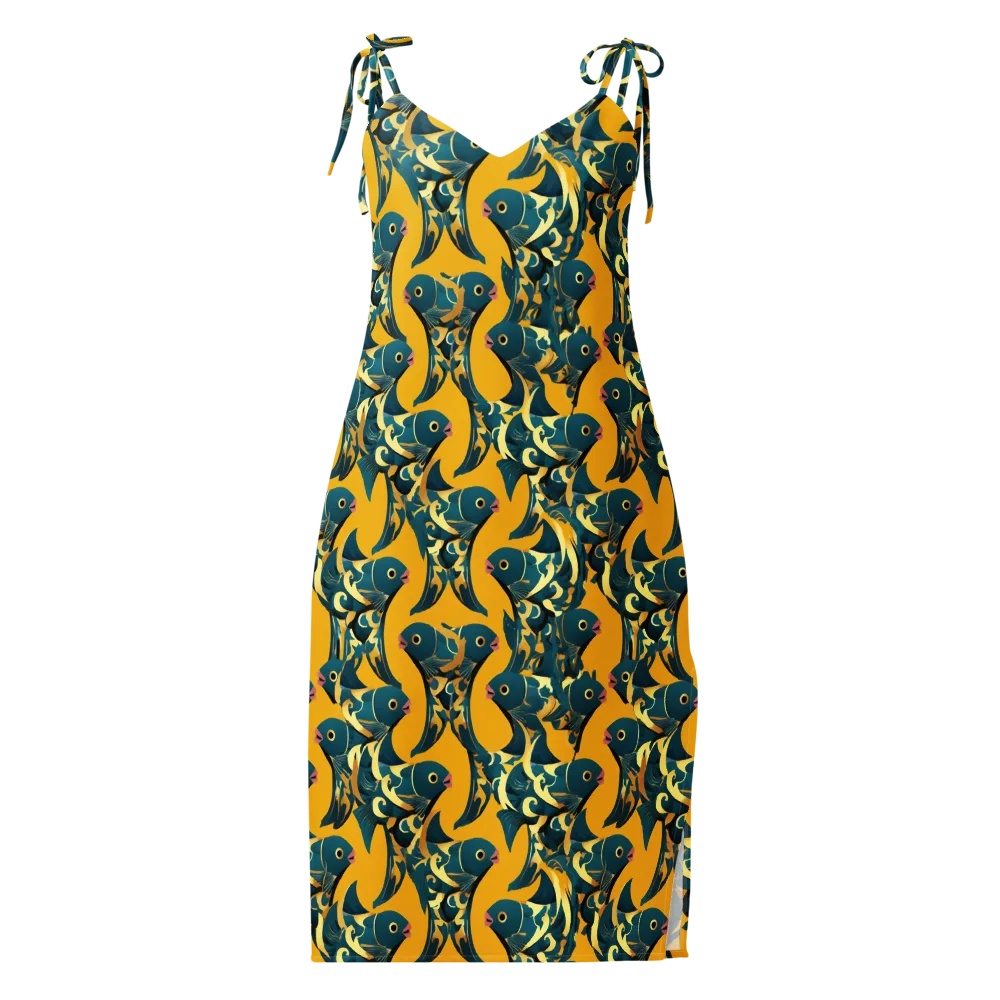 Canary Current on Slip Dress — Front
