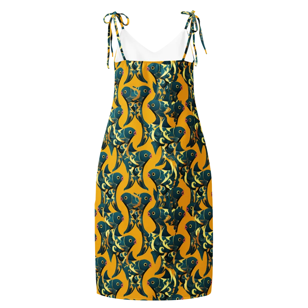 Canary Current on Slip Dress — Back