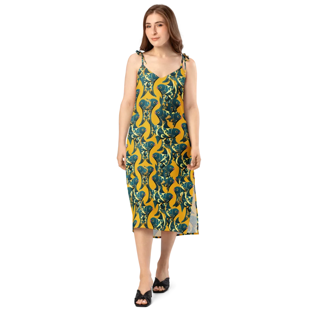 Canary Current on Slip Dress — Front