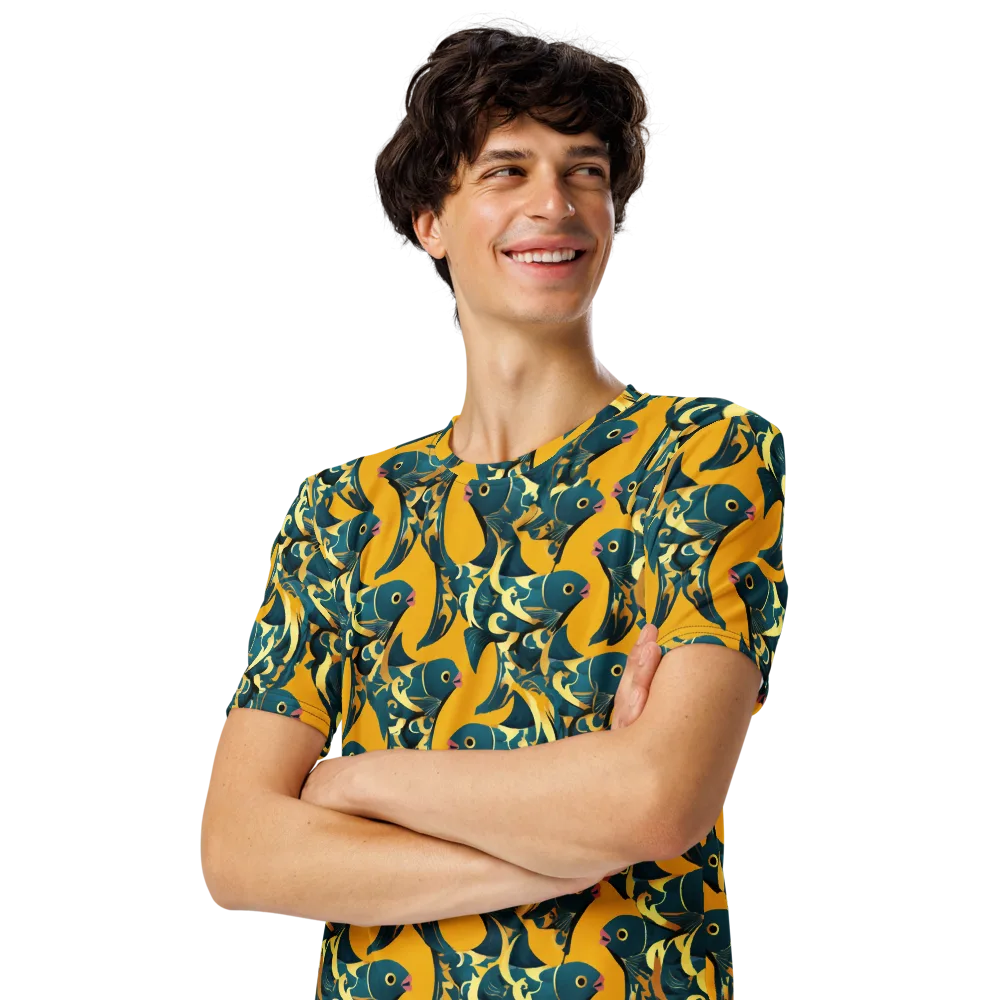 Canary Current on Men's Crew Neck T-Shirt — Left Front