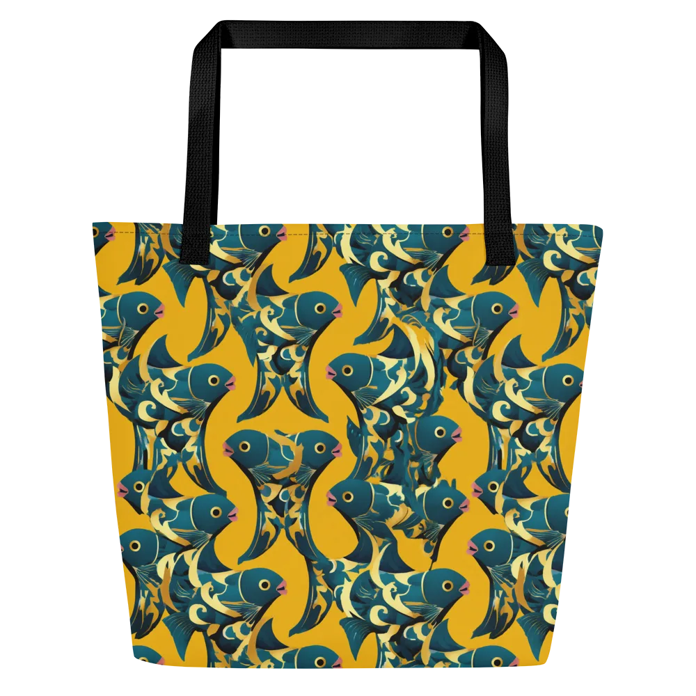 Canary Current on Large Tote Bag W/ Pocket — Front