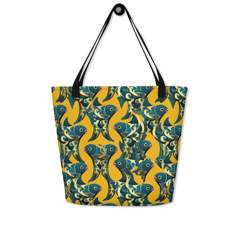 Canary Current on Large Tote Bag W/ Pocket — Front