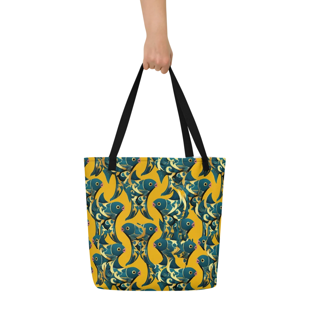 Canary Current on Large Tote Bag W/ Pocket — Front