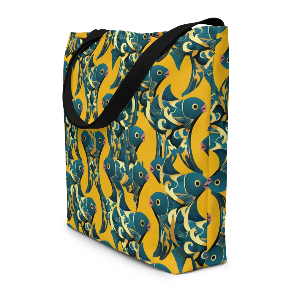 Canary Current on Large Tote Bag W/ Pocket — Front