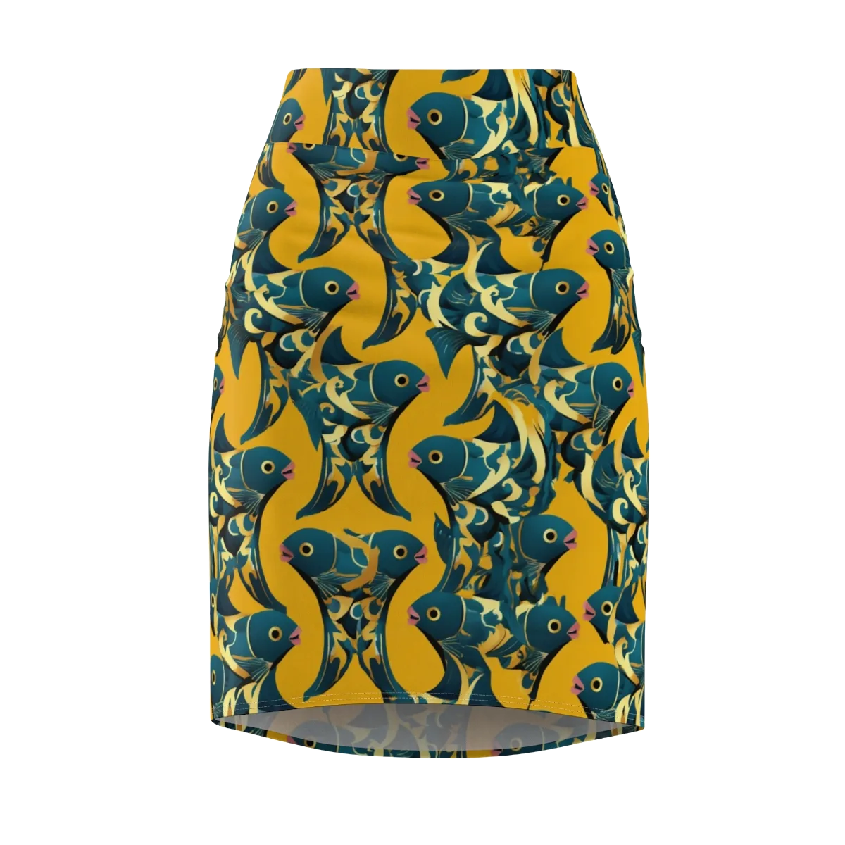 Canary Current on Pencil Skirt — Front