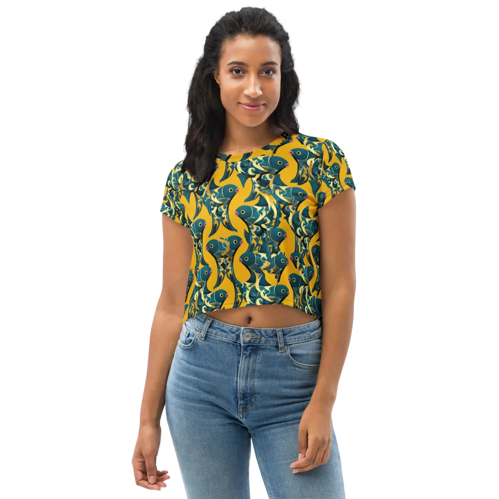 Canary Current on Crop Tee — Front