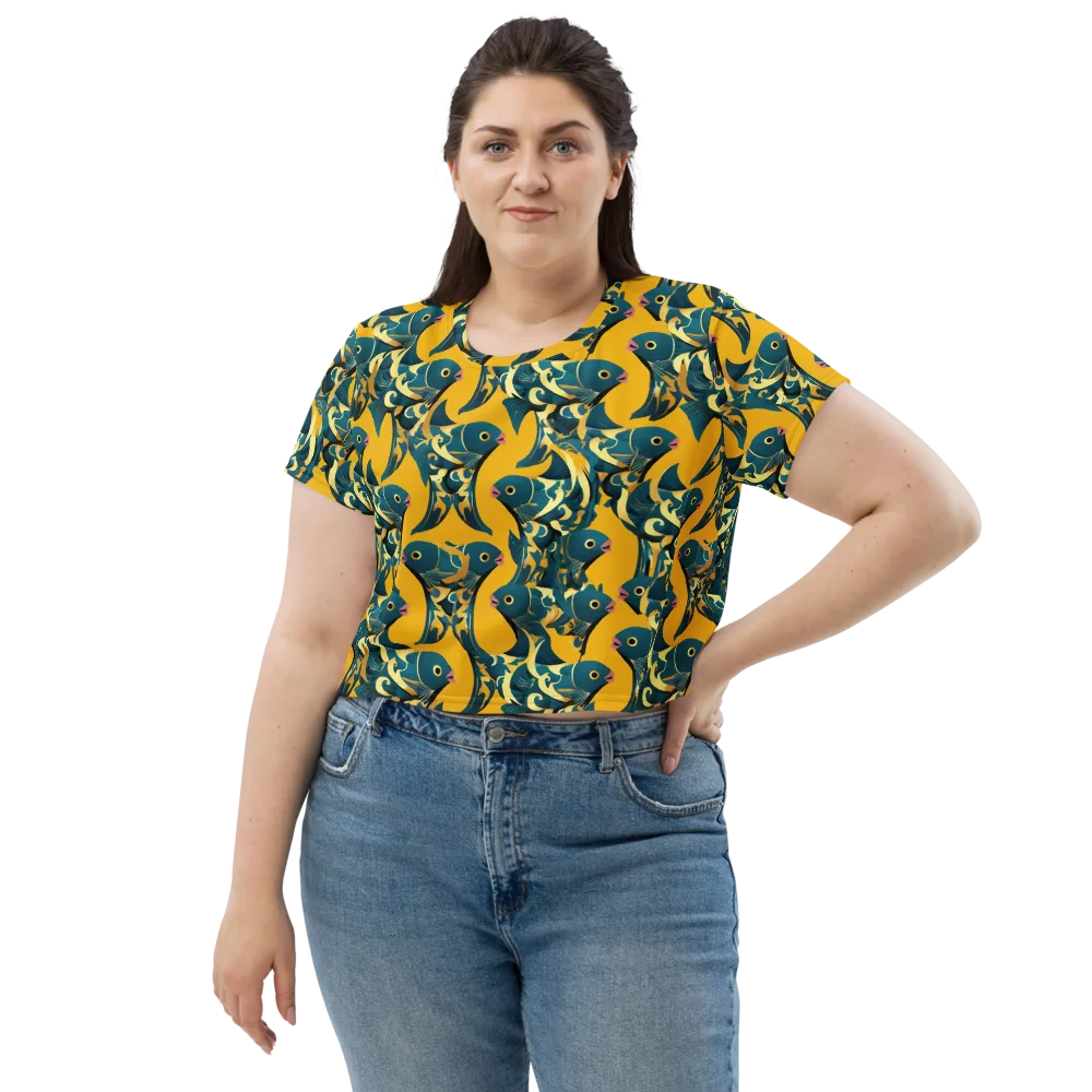 Canary Current on Crop Tee — Front
