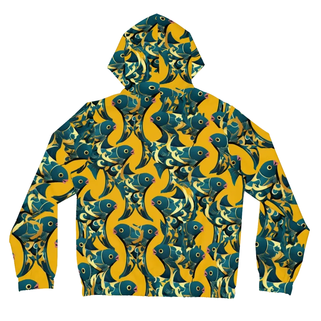 Canary Current on Women's Full-Zip Hoodie — Back