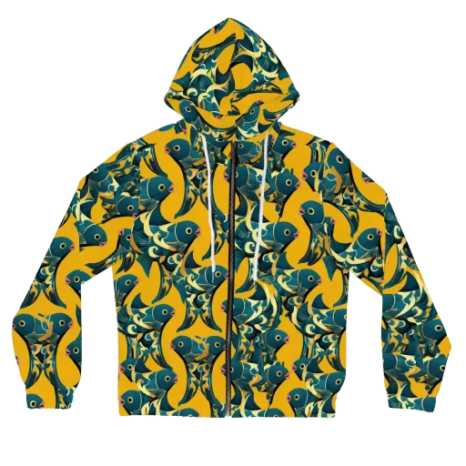 Canary Current on a Women's Full-Zip Hoodie