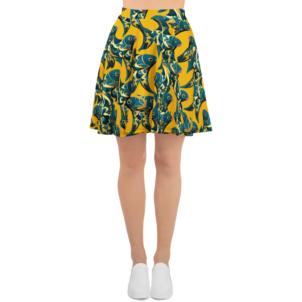 Canary Current on Skater Skirt — Front