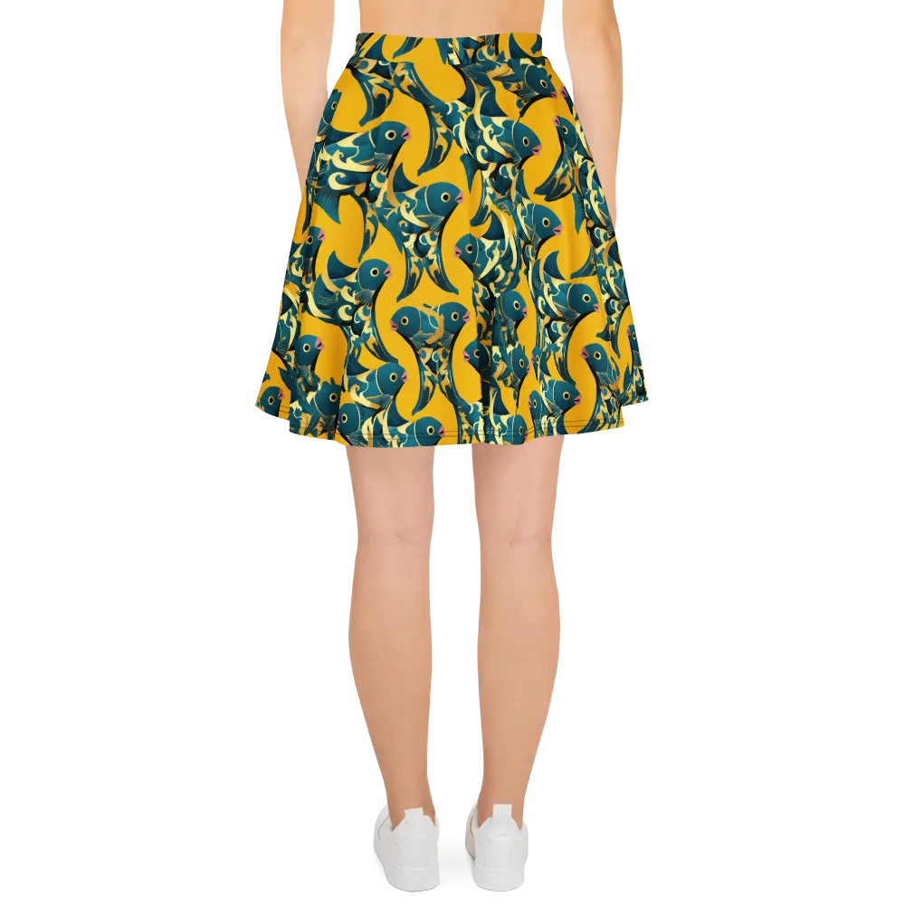 Canary Current on Skater Skirt — Back