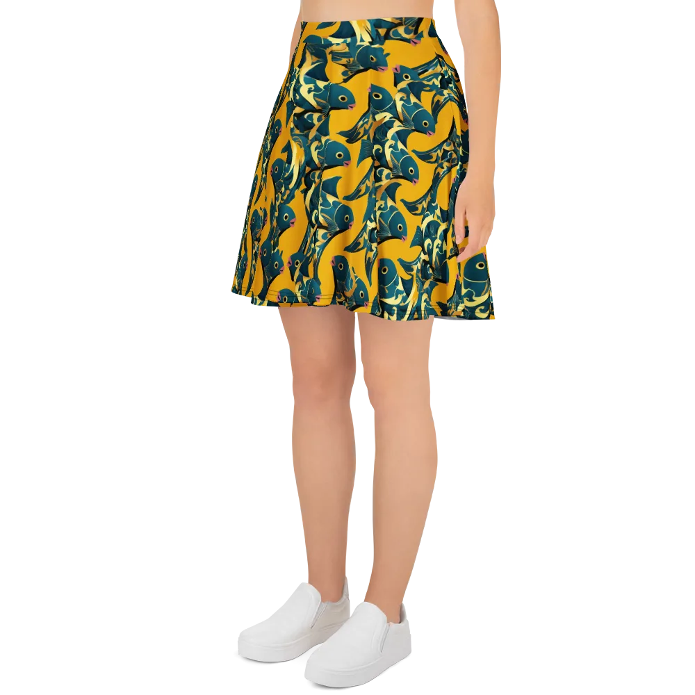 Canary Current on Skater Skirt — Left